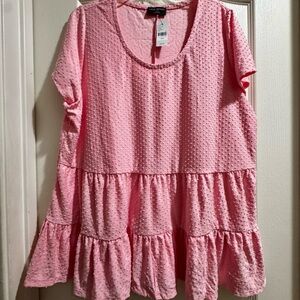 Lane Bryant Pink Textured Blouse